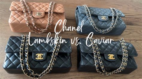 chanel mini vs lambskin